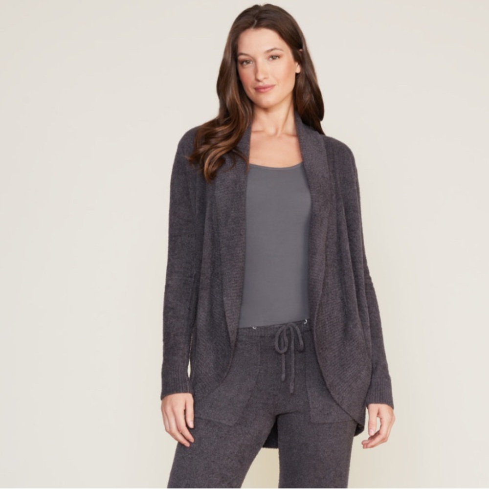 Barefoot Dreams CozyChic Lite Circle Cardi in Carbon Color, Size XSmall/Small